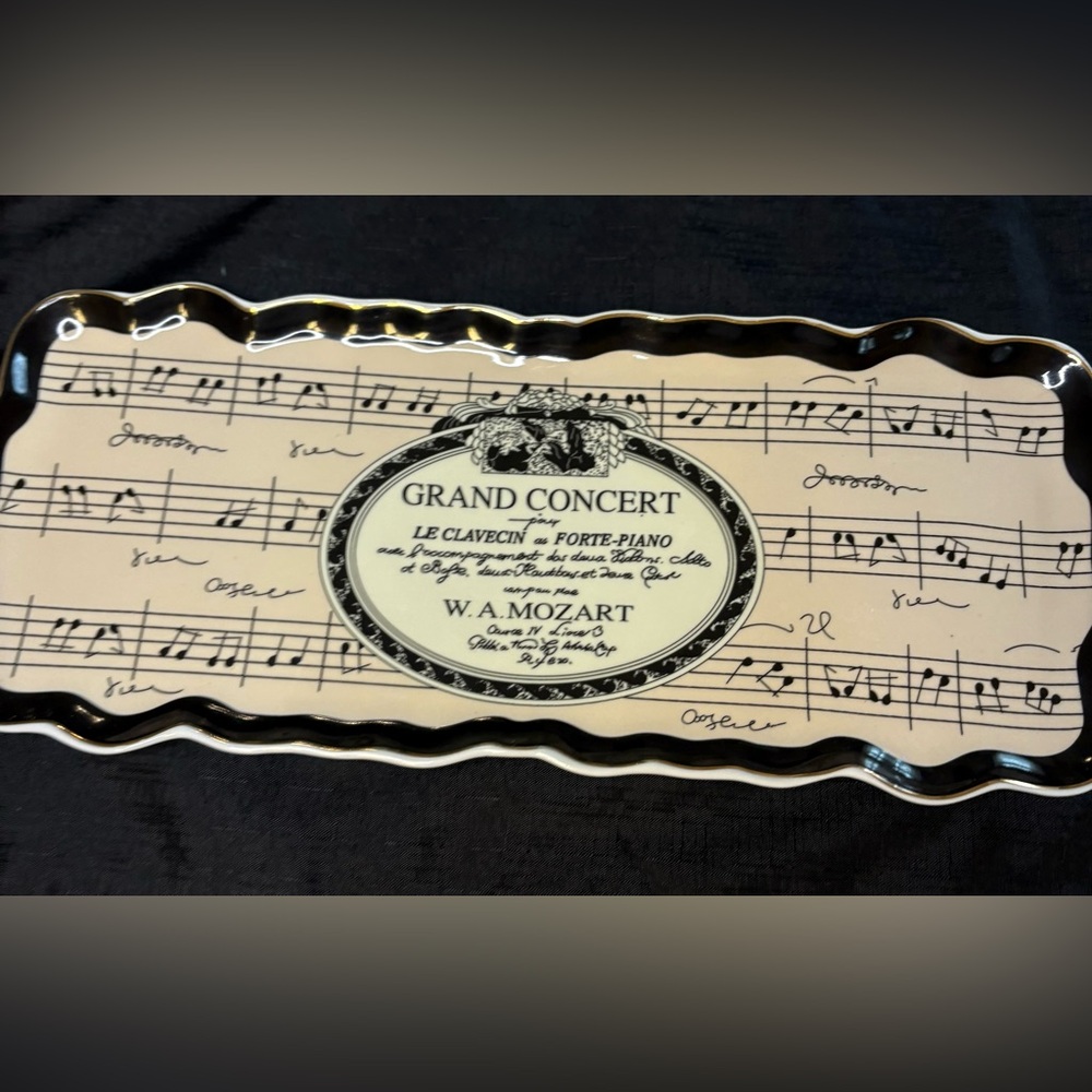 Decorative Ceramic Serving Platter Featuring Music Theme “Grand Concert” - Picture 1 of 9